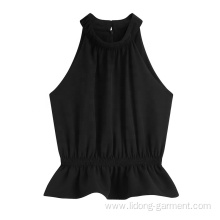 Wearing Ruffles Thin Belly Sexy Chiffon Heart Neck